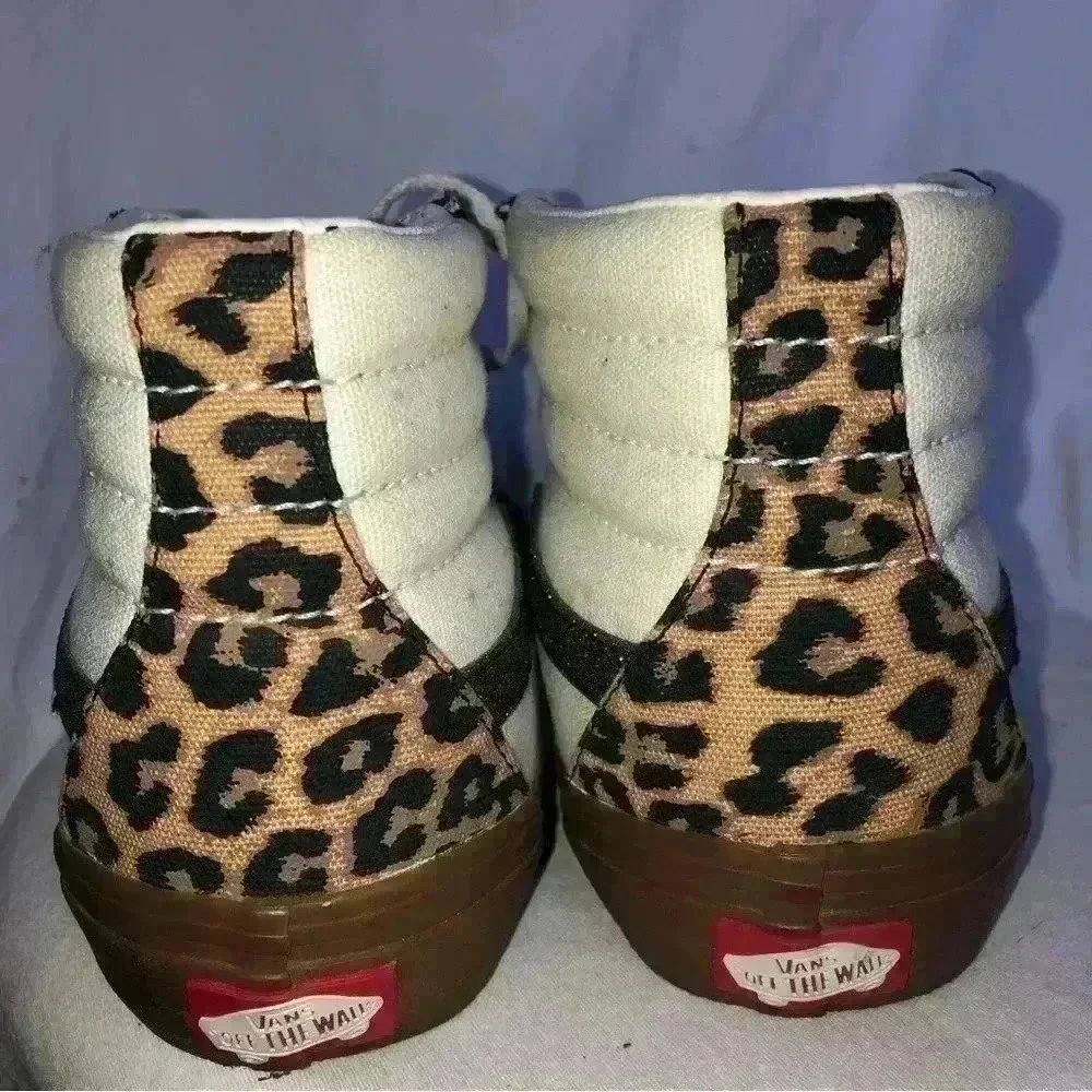 Black and White w/ Leopard Print Vans Unisex, Tag Sz 7 Men's